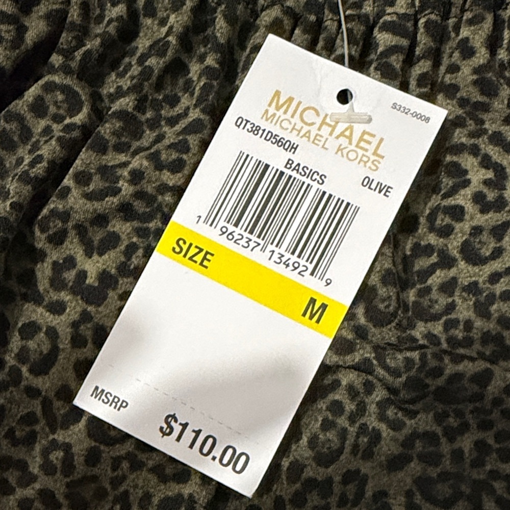 MICHAEL Michael Kors Black and Green Leopard Print Dress Size M NWT - Picture 5 of 8
